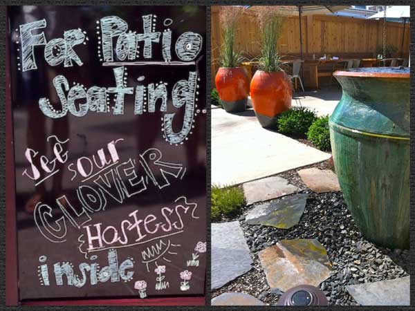 pots on restaurant patio - Barbara Safranek Design